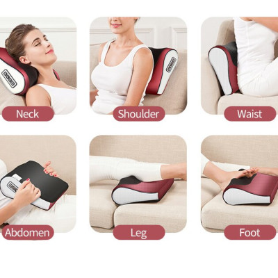 Gối Massage, Máy Massage Hồng Ngoại Cổ Vai Gáy Lưng Giảm Đau Đầu Hiệu Quả 16 Bi Cao Cấp Thế Hệ Mới