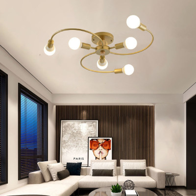 Đèn trần SIPET hình chữ S độc đáo trang trí nội thất hiện đại - kèm bóng LED chuyên dụng.