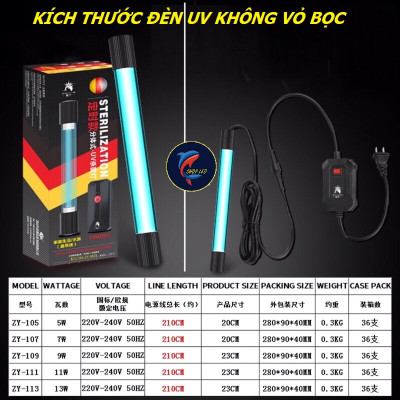 Đèn UV diệt khuẩn và diệt tảo cao cấp - Đèn uv cho hồ cá cảnh - bể thủy sinh - UV cho hồ cá koi