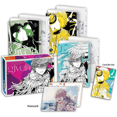 Sách - Bộ Manga - Given: Tập 7 - 9 (Bộ 3 Tập) - Bản Sưu Tầm - Tặng Kèm Boxset Nam Châm + Card Bo Góc + Postcard