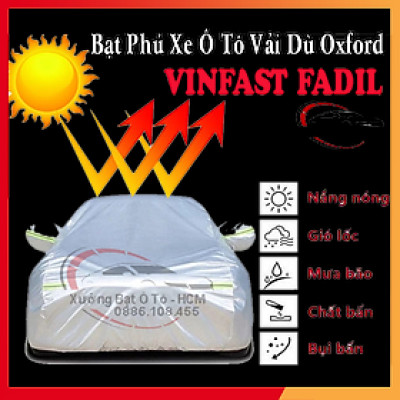 [VINFAST FADIL] Bạt Phủ Ô Tô Vải Dù Oxford, Tráng Nhôm Cao Cấp, Áo Trùm Bảo Vệ Xe VINFAST FADIL, Bạc Phủ Trùm Chống Nóng Chống Mưa, Chống Xước Xe, Bạt Của Xưởng Được May Theo Kích Cỡ Xe, Cam Kết Vừa Xe, Bền Và Đẹp Tới 2 Năm