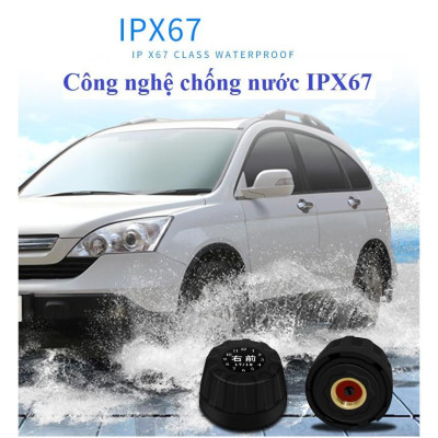 Cảm Biến Áp Suất Lốp TPMS, van ngoài,màn màu, Pin mặt trời 