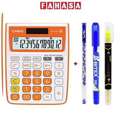 Máy Tính Văn Phòng Casio MJ 12VCB-RG - Kèm Quà Chất