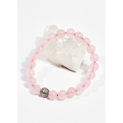 Vòng tay phong thủy nữ đá thạch anh hồng charm cát tường 8mm mệnh hỏa , thổ - Ngọc Quý Gemstones