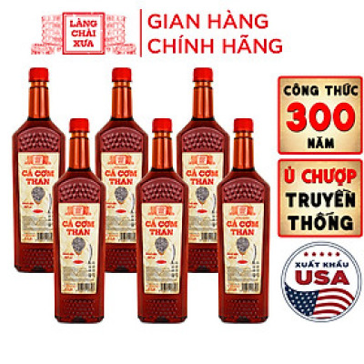 Đặc Sản Phan Thiết - [Thùng 6 Chai] Nước Chấm Cá Cơm Than Làng Chài Xưa Chai Nhựa Cao Cấp 1 Lít/Chai Đặc Biệt Thanh Dịu An Toàn Tiết Kiệm