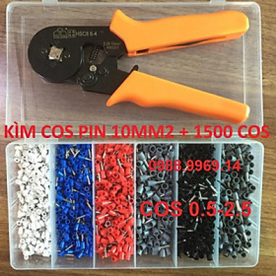 KÌM BẤM ĐẦU COS PIN RỖNG 0.25-10mm2 KÈM HỘP 1600 COS PIN