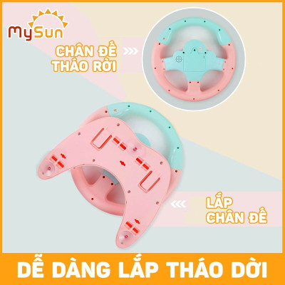 Vô lăng đồ chơi cho bé gắn xe ô tô bô lăng oto trẻ em  cao cấp có đèn nhạc tặng PIN MySun