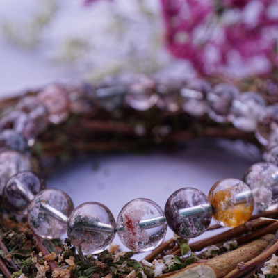 Vòng tay phong thủy đá Thạch Anh Ưu Linh Ngũ Sắc, Vòng tay đá Thạch Anh Ưu Linh Ngũ Sắc VIP cao cấp