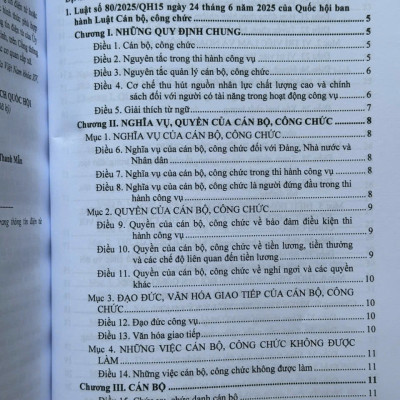Sách Luật Cán Bộ, Công Chức 2025 – Các Văn Bản Quy Định Chi Tiết Thi Hành (V2616T)