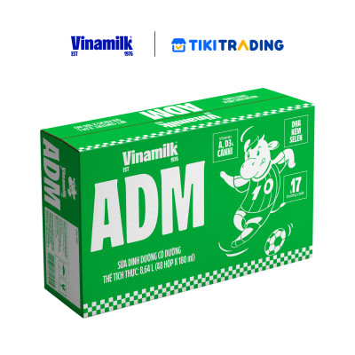 Thùng 48 Hộp sữa dinh dưỡng Vinamilk ADM Gold IQ có đường 180ml