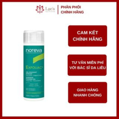 Sữa rửa mặt Noreva Exfoliac intensive foaming gel 200mL