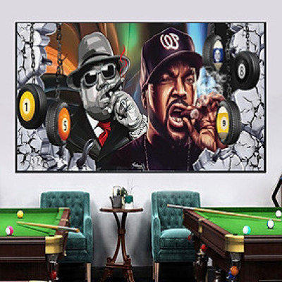 (HCM) Tranh treo tường trang trí decor tiệm bida 4 kèm đinh treo chuyên dụng