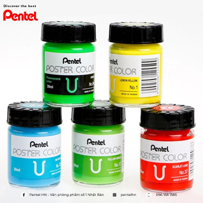 Màu bột Pentel WPU2-12 màu vẽ bền lâu phai không độc hại vẽ được trên mọi chất liệu