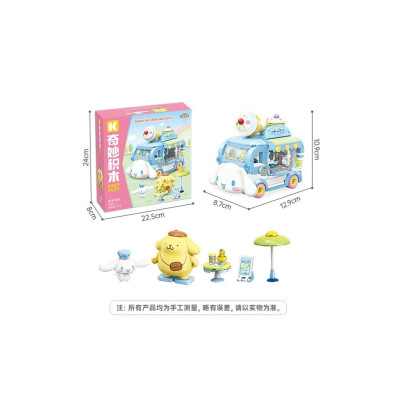 Đồ chơi - KEEPPLAY - 20847 Bộ đồ chơi xếp hình mô hình xe kem Cinnamoroll & Pompompurin (KT 8.8x12.8x11cm)