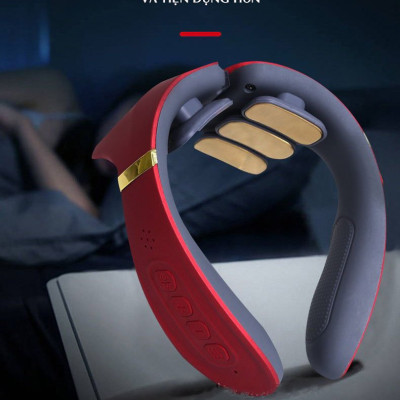 Máy Massage Đốt Sống Cổ Vai Gáy Trị Liệu Cải Tiến Với 6 Đầu Massage, 12 Mức Điều Chỉnh, Đa Chức Năng Xung Điện, Chườm Nóng - Tặng Kèm Miếng Đệm Điện Cực và Gel Massage   