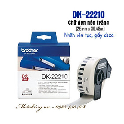 Nhãn Liên Tục, Giấy Decal Brother DK-22210 (29mmx30.48m) - Hàng chính hãng