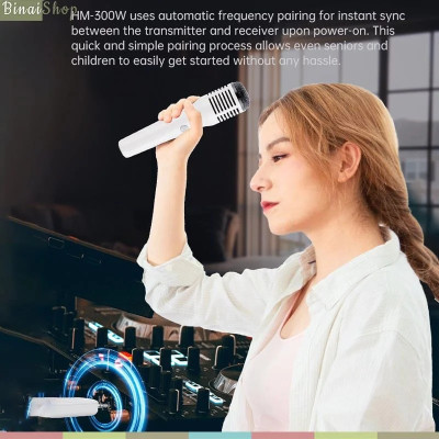 Takstar HM-300W - Micro Cầm Tay UHF, Pham Vi Thu 40m Dùng Cho Hát Karaoke, Giảng Dạy, Hướng Dẫn Viên   - Hàng chính hãng