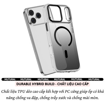 Ốp lưng nhám chống sốc đổi màu Gradient sạc từ tính không dây cho iPhone 17 Pro Max / 17 Pro hiệu Mutural Icesense - Thiết kế sang trong, Viền TPU đệm khí, mặt lưng PC chống ố vàng - Hàng nhập khẩu