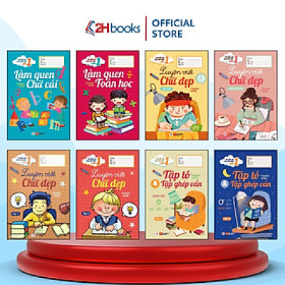 Sách- Chuẩn Bị Cho Bé Vào Lớp 1, Combo 8 cuốn Làm Quen Chữ Cái, Toán Học, Luyện Viết, Tập Tô, Tập Ghép Vần- 2HBooks