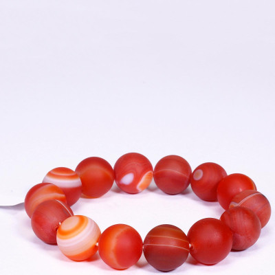 Vòng tay phong thủy đá mã não đỏ nhám mệnh hỏa, thổ - Ngọc Quý Gemstones