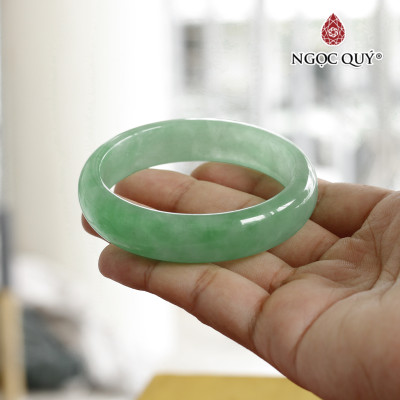 Vòng cẩm thạch Ni55 bản 14mm dày 7mm mệnh hỏa, mộc - Ngọc Quý Gemstones