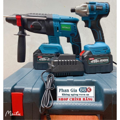 Combo 2Món  Máy khoan bê tông & Chuyên Vít Pin 15Cell-Động cơ từ mạnh mẽ.