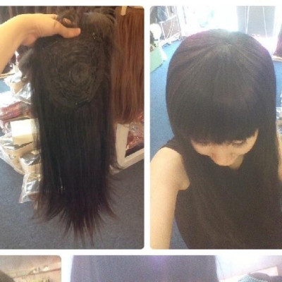Tóc mái che hói cho nữ- hình thật