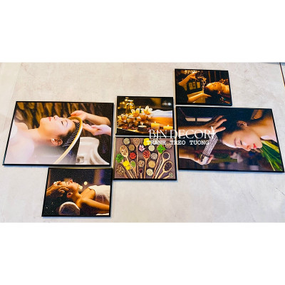 (ẢNH THẬT) Tranh treo tường spa gội đầu dưỡng sinh 6 trang trí decor tiệm kèm đinh