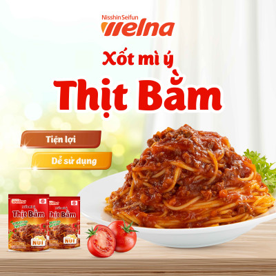 Combo 5 Gói Xốt Mì Ý Thịt Bằm [TẶNG KÈM HỘP NHỰA CAO CẤP] Nisshin Seifun Welna