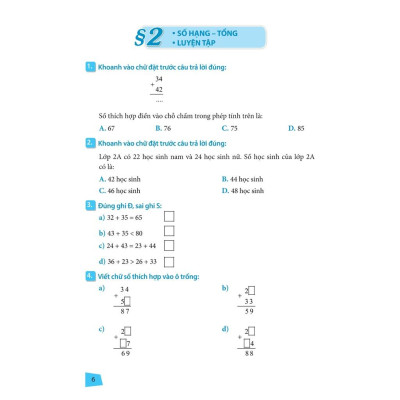 Sách: Bài Tập Trắc Nghiệm Và Đề Tự Kiểm Tra Toán 2 - TSTH