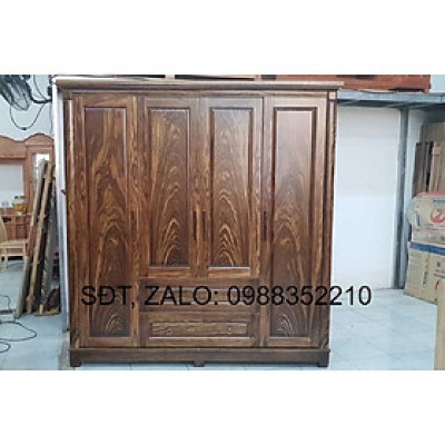 Tủ quần áo gỗ hương 4 cánh