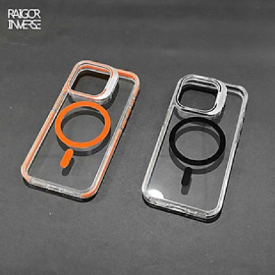 Ốp lưng dành cho iPhone 16 Pro Max , 15 Pro Max trong suốt tích hợp giá đỡ Raigor Inverse Rita Case hỗ trợ sạc không dây , chống sốc , chống ố vàng, bảo vệ camera - Hàng chính hãng