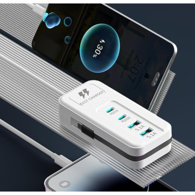 Ổ Cắm Điện Đa Năng 66W 4 Cổng Sạc Với 2 Cổng Usb Và 2 Cổng Type-C Pd