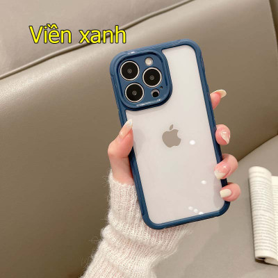 (Có tím)Ốp bảo vệ cam cho iPhone 14 pro max viền da cao cấp - hàng chính hãng