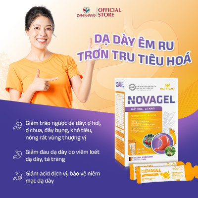 Gói Hỗ Trợ Giảm Đau Dạ Dày Tức Thì Cải Thiện Tình Trạng Đầy Hơi Ợ Chua Đau Rát Bao Tử Novagel Hộp 20 gói