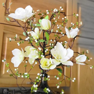 Mộc lan cao su giả - dài 90cm - 1 cành 5 bông - Cây giả, hoa lụa Decor trang trí nhà cửa