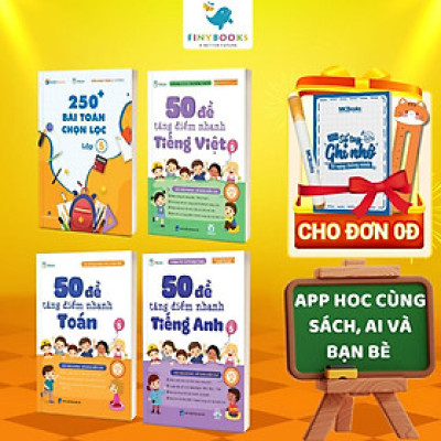 Sách - Combo 250 Bài Toán Chọn Lọc Và 50 Đề Tăng Điểm Nhanh Toán - Tiếng Việt - Tiếng Anh Lớp 5 - TKBooks