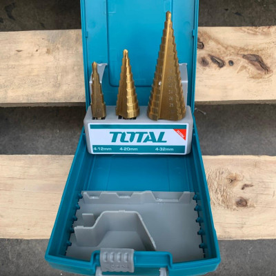 BỘ MŨI KHOAN CHÓP NÓN (BẬC THANG) 3 CHI TIẾT 4-32MM TOTAL TACSD2031