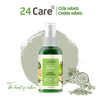 Dầu gội Tinh dầu thảo mộc hỗ trợ điều trị gàu 24Care - Dành cho Nam - chiết xuất từ tinh dầu thiên nhiên - Xịt tóc Vỏ bưởi/ Hoa anh đào giúp mềm mượt, hỗ trợ mọc tóc