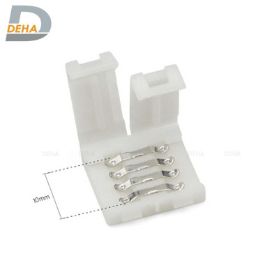 Đầu nối thẳng 4 chân cho led dây dán 5050 RGB đổi màu connector 4P pin 10 mm  trang trí dán tường thạch cao, cây máy tính, màn hình, ti vi, TV, Gaming, Tiktok dán tường, chống nước bền đẹp- Chính hãng DEHA