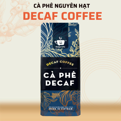 Cà Phê Decaf Robusta tách 97% cafeine vị đắng nhẹ, thơm thích hợp với người dùng cà phê bị mất ngủ hay say cafe từ Message Coffee - Gói 200 Gram - Nguyên Hạt