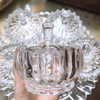 [KoSuyTu] TẾT - Thố Mứt Thủy Tinh Có Nắp Đậy Sang Trọng - Size lớn KT 16x16x16 CM
