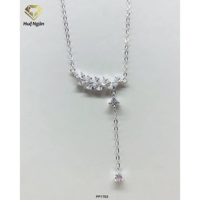 Dây chuyền bạc Ý 925 Huệ Ngân - Lá Ô Liu PP1703