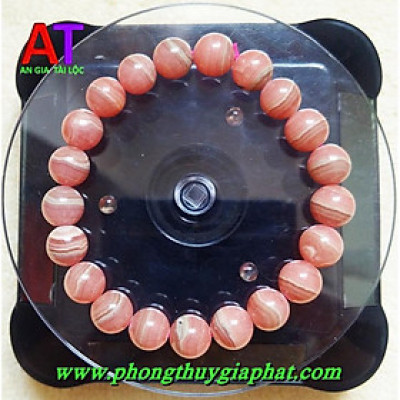 VÒNG ĐEO TAY ĐÁ ĐÀO HOA RHODOCHROSITE