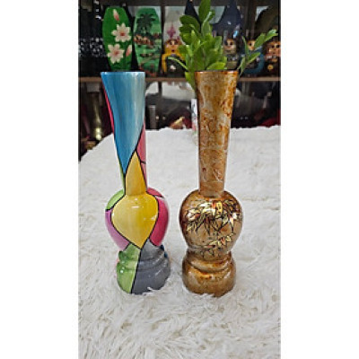 Bình hoa sơn mài - Bình tỏi cổ cao đế bằng cao cấp size 26x8 cm