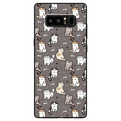 Ốp lưng dành cho Samsung Note 8 - Note 9 - Note 10 - Note 10 Plus mẫu Họa Tiết Mèo Xám