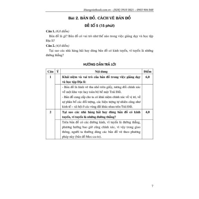 Sách - 100 Đề Kiểm Tra Địa Lí Lớp 6 - Khang Việt Book