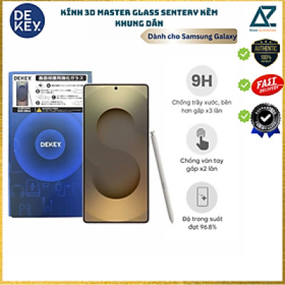Kính Cường Lực kèm khung trợ dán DEKEY MASTERGLASS 3D SENTERY cho Samsung Galaxy S25 Series, Hàng chính hãng Japan