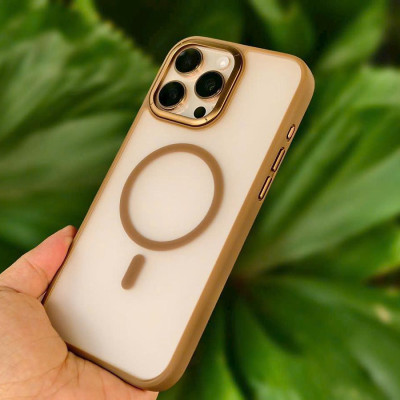 Ốp Lưng Trong Suốt Hỗ Trợ Sạc Từ Tính cho iPhone 16 Pro Max hiệu Wiwu FGG - 012 màu vàng Sa Mạc - Hàng chính hãng