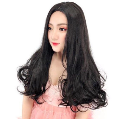 Tóc giả 2 mái xoăn nhẹ đuôi- tặng lưới chùm tóc- hình thật